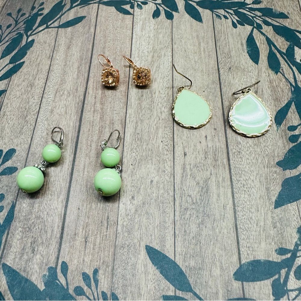 Mint‎ Gold Silver Crystal Earring Bundle 3 Pair B9